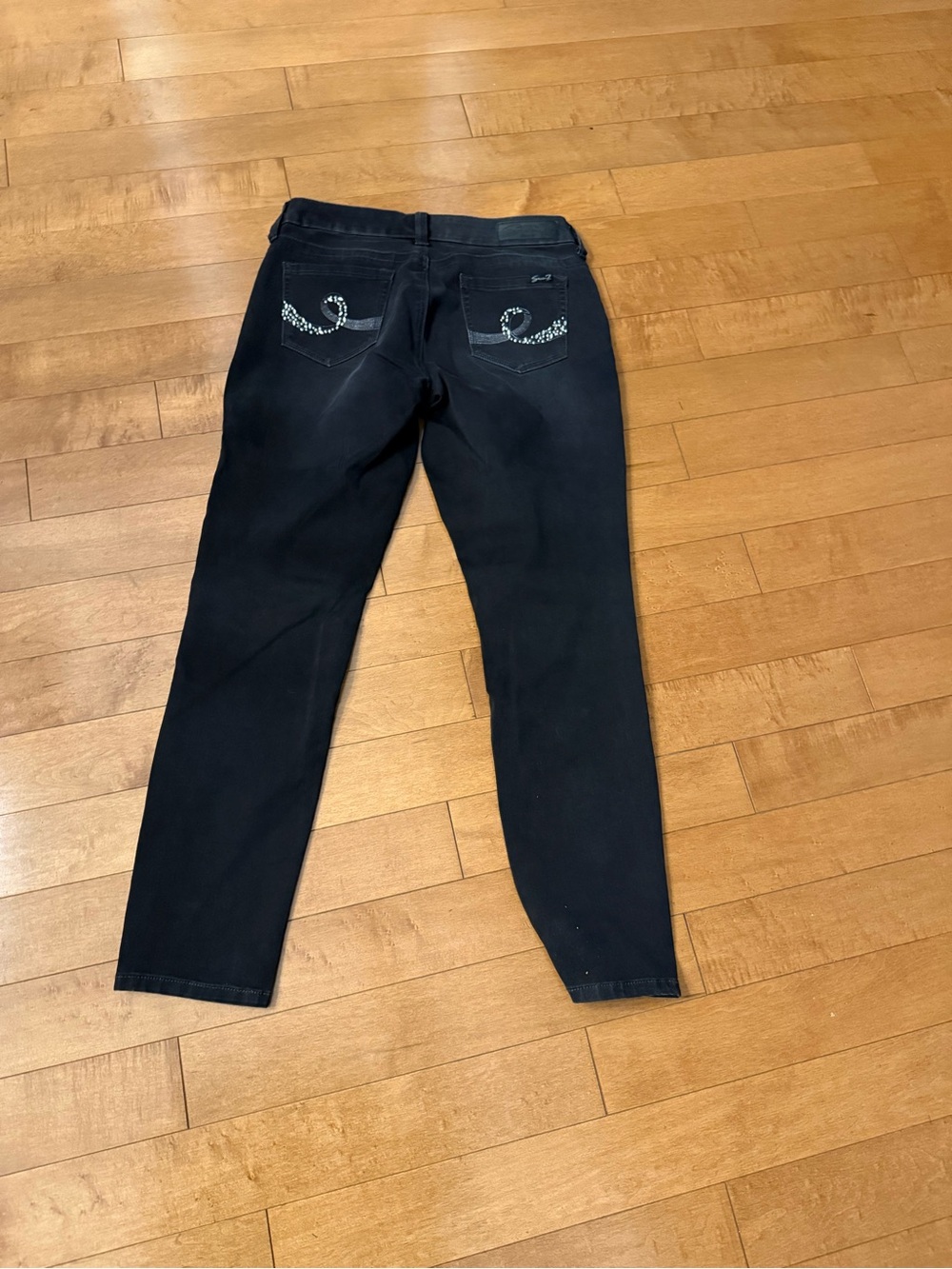 Seven Black Women's Jeans with Embellished Back Pockets